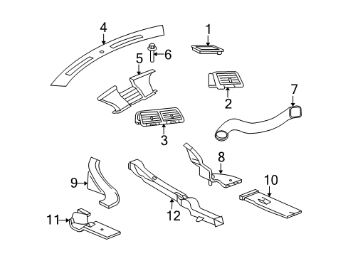 2010 Dodge Challenger Ducts Outlet-Air Diagram for 1QL37XDVAA