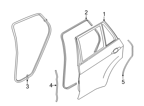 2018 BMW X6 Rear Door Seal, C-Pillar, Left Diagram for 51767324749