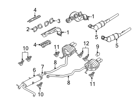 2006 BMW X5 Exhaust Components Heat Resistant Plate Diagram for 11627532924