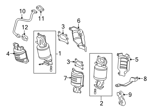 2010 Acura RL Exhaust Manifold Pipe, EGR Diagram for 18717-RKG-A00