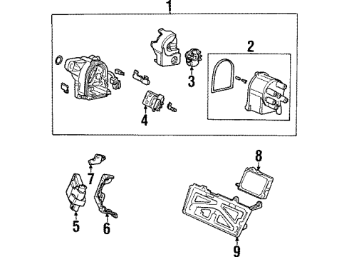 1997 Honda Prelude Ignition System Control Module, Engine Diagram for 37820-P5P-L02