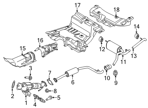 2015 Ford Transit Connect Exhaust Components Front Muffler Diagram for DV6Z-5230-E