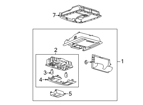 2012 Lincoln MKX Overhead Console Lens Cap Diagram for 7A1Z-19K357-AA