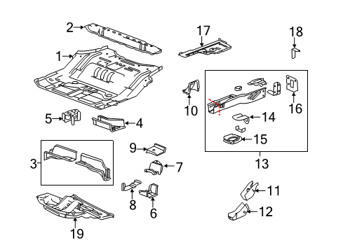 2013 Chevrolet Equinox Rear Body - Floor & Rails Anchor Plate Diagram for 20808584