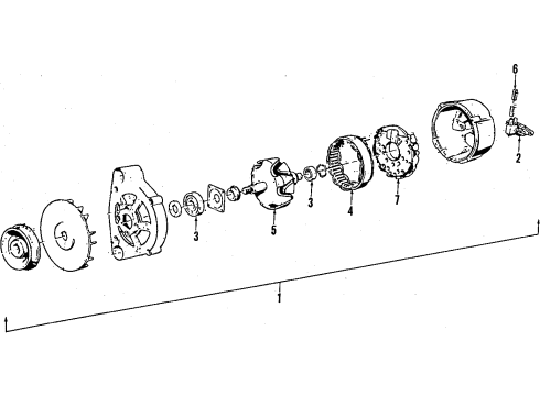 1987 BMW 735i Alternator Fan Wheel Diagram for 12311350199