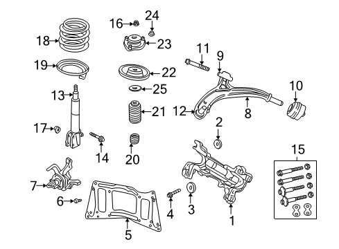 2002 Dodge Grand Caravan Front Suspension Components, Lower Control Arm, Stabilizer Bar Front Coil Springs Diagram for 5006707AA