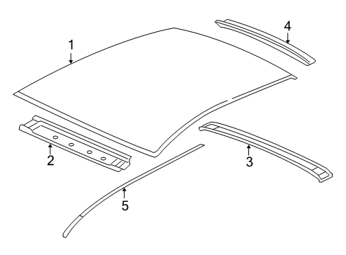 2008 Chevrolet Cobalt Roof & Components, Exterior Trim Roof Molding Diagram for 15827356