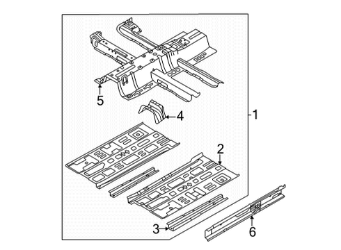 2022 Hyundai Elantra Floor & Rails PANEL ASSY-FLOOR, CTR Diagram for 65100-BY000