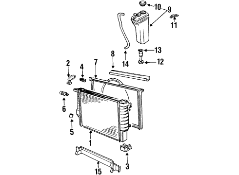 1999 BMW M3 Radiator & Components Fan Shroud Diagram for 17111723031