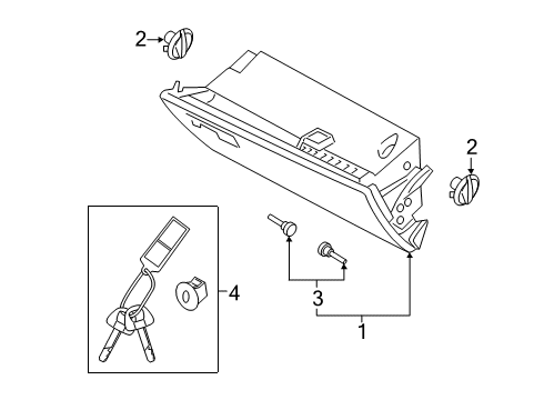 2020 Kia Telluride Glove Box Key Sub Set-Glove Bo Diagram for 81521D4A00