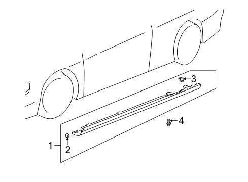 2000 Honda Accord Exterior Trim - Pillars, Rocker & Floor Garnish Assy., L. Side Sill Diagram for 71850-S82-A00