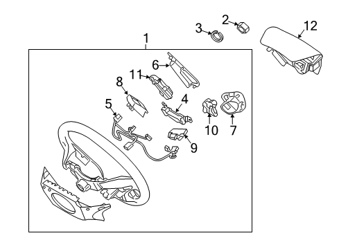 2014 Hyundai Sonata Steering Wheel & Trim Steering Switch Assembly, Left Diagram for 96700-3Q500-YE5