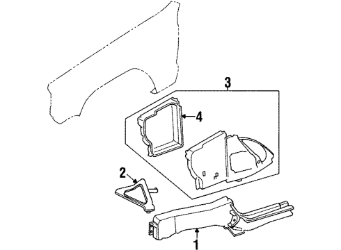1999 Jeep Cherokee Structural Components & Rails Shield Diagram for 55235517AB