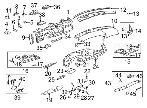 2000 Buick LeSabre Instruments & Gauges Instrument Cluster Assembly Diagram for 9384974