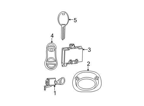 2009 Chrysler PT Cruiser Keyless Entry Components Module-Receiver Diagram for 68242169AD