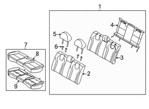 2021 Hyundai Elantra Rear Seat Components Pad Assembly-Rear Seat Cushion Diagram for 89150-AA000