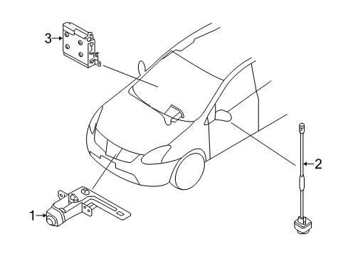 2013 Nissan Rogue Parking Aid Controller Assy-Camera Diagram for 284A1-1VX0A