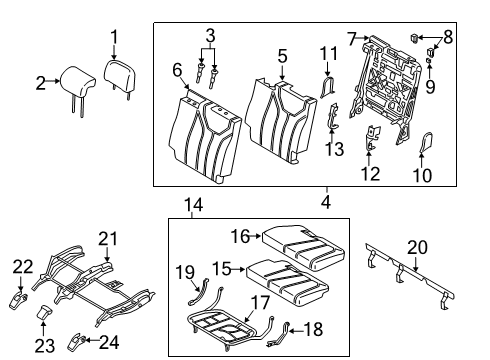 2020 Kia Telluride Third Row Seats 3Rd Cushion Cover Assembly Diagram for 89A16S9000ONA