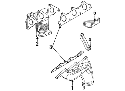 1996 Chrysler Sebring Exhaust Manifold Exhaust Manifold Diagram for 4777054