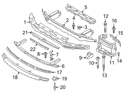 2020 BMW 840i Front Bumper COVERING CROSS MEMBER Diagram for 51747359810