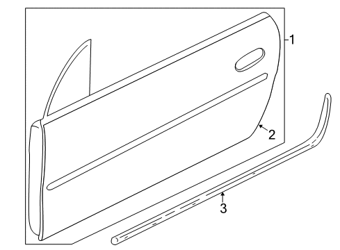 2007 Chrysler PT Cruiser Front Door WEATHERSTRIP-Door Opening Diagram for 5067157AD