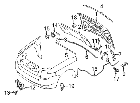 2009 Ford Flex Anti-Theft Components Front Weatherstrip Diagram for 8A8Z-16B990-A