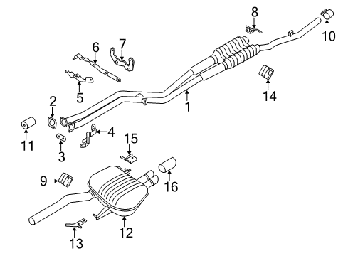 2011 BMW 528i Exhaust Components Bracket, Front Pipe Diagram for 18207578169