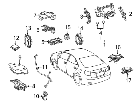 2012 Lexus HS250h Sound System Cover, Audio Amplifier Diagram for 86183-75010