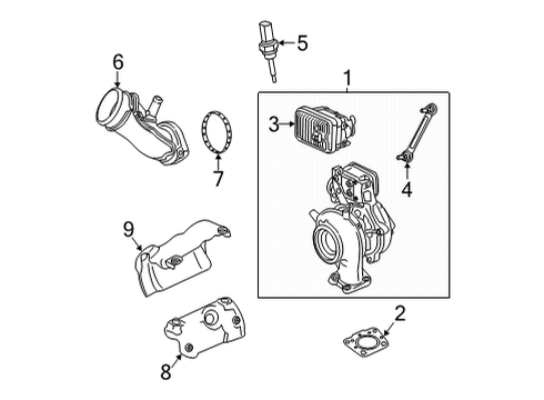 2021 GMC Sierra 2500 HD Turbocharger Heat Shield Diagram for 12705659