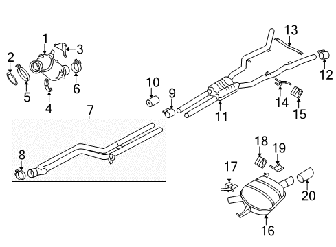 2014 BMW 640i Gran Coupe Exhaust Components M Performance Muffler Diagram for 18302293450