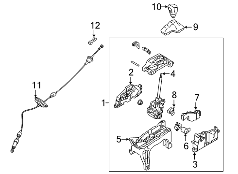 2019 Hyundai Santa Fe Gear Shift Control - AT Automatic Transmission Lever Cable Assembly Diagram for 46790-S2300