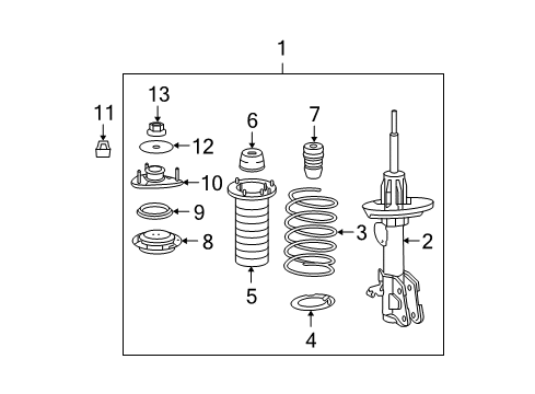 2009 Acura MDX Struts & Components - Front Shock Absorber Assembly, Right Front Diagram for 51601-STX-A06