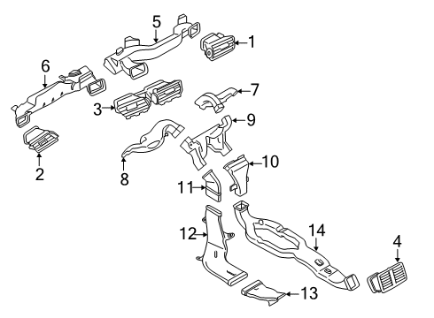 2018 BMW X2 Ducts RIGHT FLOOR HEATER DUCT Diagram for 51459263338