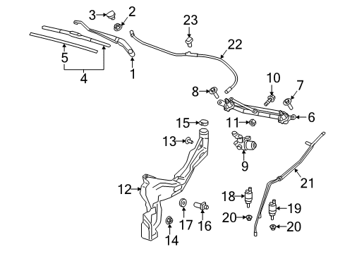 2019 GMC Terrain Wiper & Washer Components Wiper Motor Bolt Diagram for 11548551