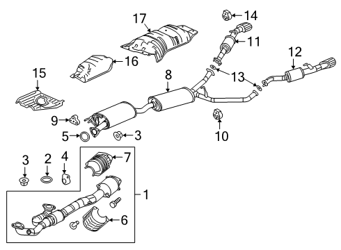 2020 Honda Passport Exhaust Components TAIL COMP, EXH (R Diagram for 18330-TGS-A11