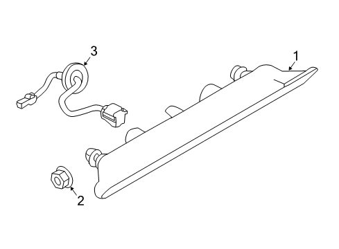 2018 Nissan Murano High Mount Lamps Harness-Sub Diagram for 24167-3JA1A