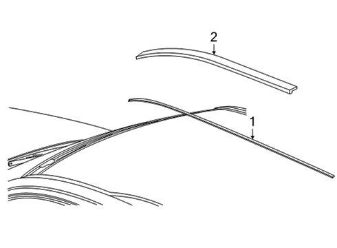 2021 GMC Yukon Exterior Trim - Roof Roof Molding Diagram for 84827995