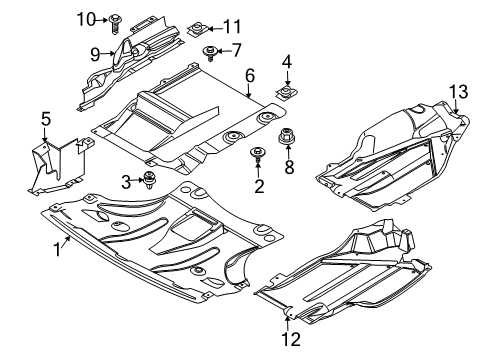 2005 BMW X3 Splash Shields Body Nut Diagram for 07143421743