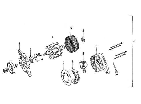 1996 Isuzu Rodeo Alternator Generator Assembly Diagram for 2-90276-620-0