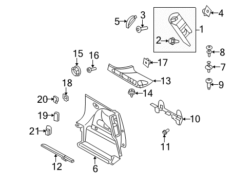 2014 Mini Cooper Interior Trim - Rear Body Lashing Eye Diagram for 51477068930