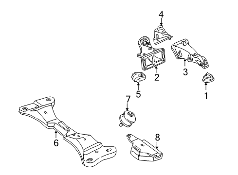 2002 BMW M3 Engine & Trans Mounting Vibration Absorber Diagram for 23002282310