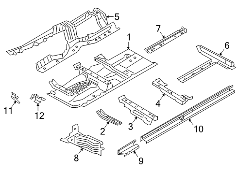 2021 BMW 330e Floor LEFT REAR SEAT CONSOLE Diagram for 41007487111