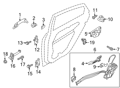 2013 Kia Optima Switches Rear Door Latch Assembly, Right Diagram for 814204C000