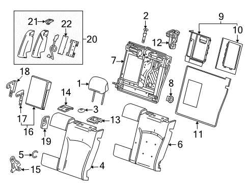 2017 Buick Regal Rear Seat Components Seat Belt Guide Diagram for 22821893