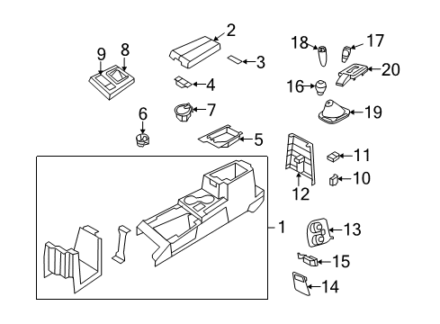 2007 Dodge Nitro Front Door CUPHOLDER-Console Diagram for 68020625AA