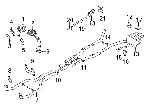 2014 BMW 550i xDrive Exhaust Components REAR MUFFLER, RIGHT, WITH EX Diagram for 18307631798