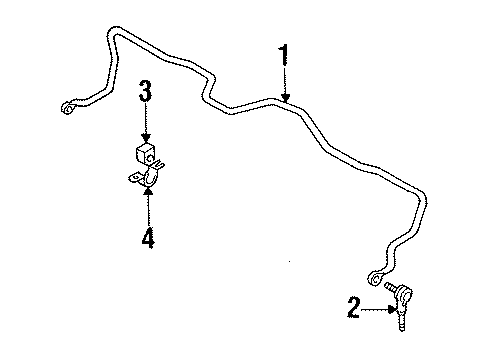 1988 Nissan Pulsar NX Stabilizer Bar & Components - Front BUSHING STABILIZER Diagram for 54613-58A10