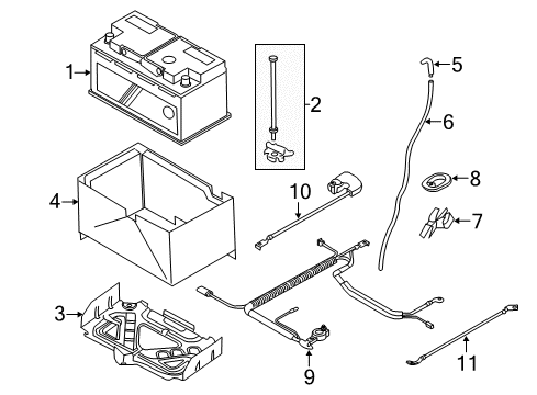 2015 Mini Cooper Battery Cable Alternator-Starter Diagram for 12428602973