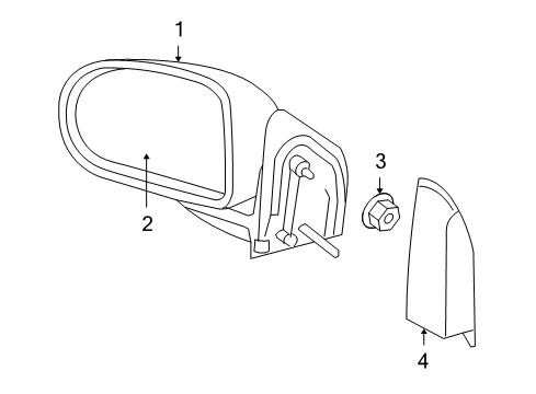 2009 Jeep Compass Mirrors Bezel-Mirror Diagram for 1KM02DX9AB