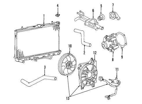 2006 Hyundai Sonata Cooling System, Radiator, Water Pump, Cooling Fan Radiator Assembly Diagram for 253103K080